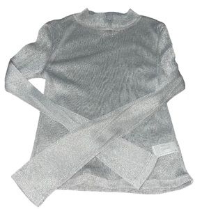 glitter mesh turtleneck